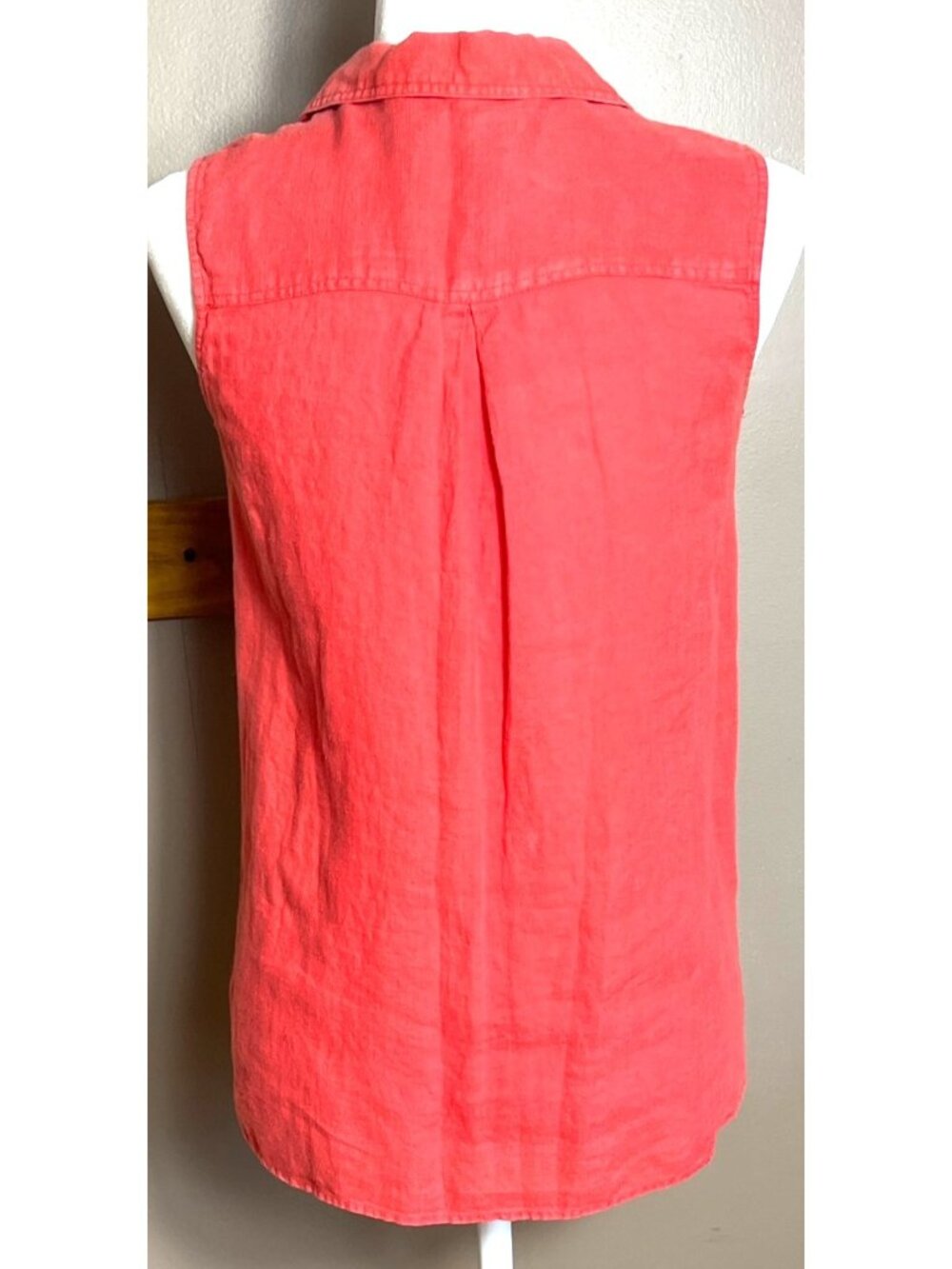 Richard Malcom Irish Linen Blouse Red Button Up Summer Preppy Retro Casual Wom 4 - Picture 3 of 7